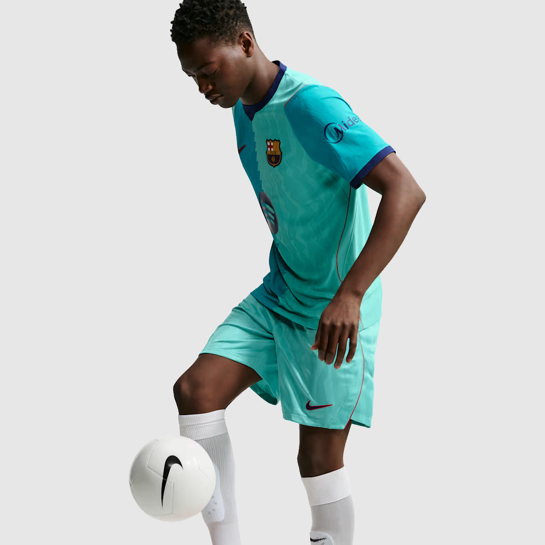 Barcelona 26/27 Third Player Jersey - worn by model with ball