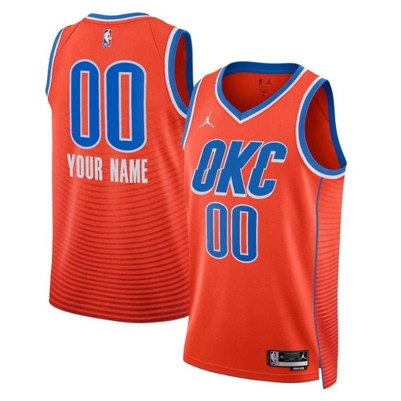 Camisa NBA Oklahoma City Thunder Unissex 2023 - Edição Statement - Laranja 
