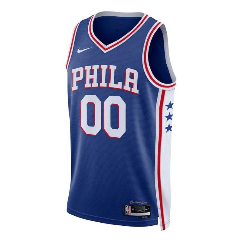 Camiseta unisex de la NBA Philadelphia 76ers 2023, color azul real - Edición Icon 