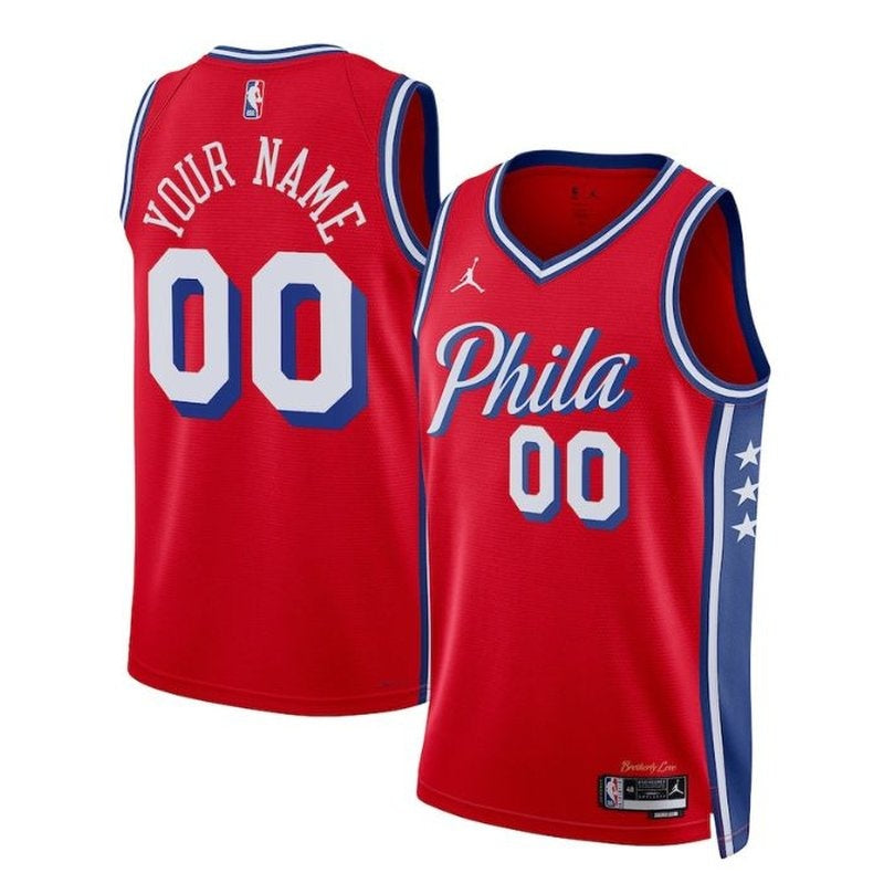 Camiseta unisex de la NBA de los Philadelphia 76ers 2023 - Edición Statement - Roja 