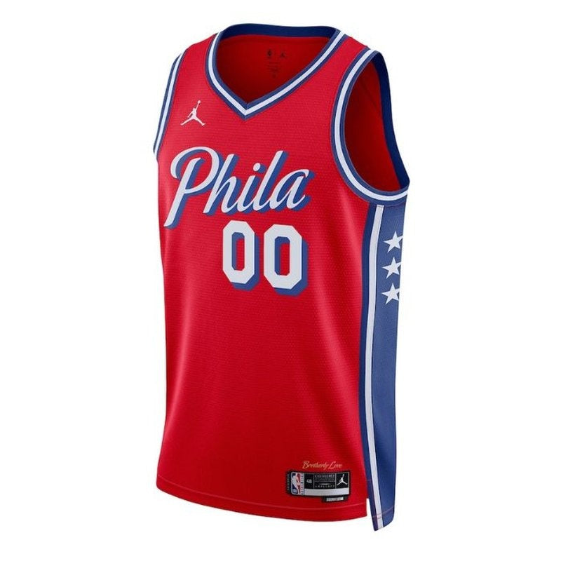 Camiseta unisex de la NBA de los Philadelphia 76ers 2023 - Edición Statement - Roja 