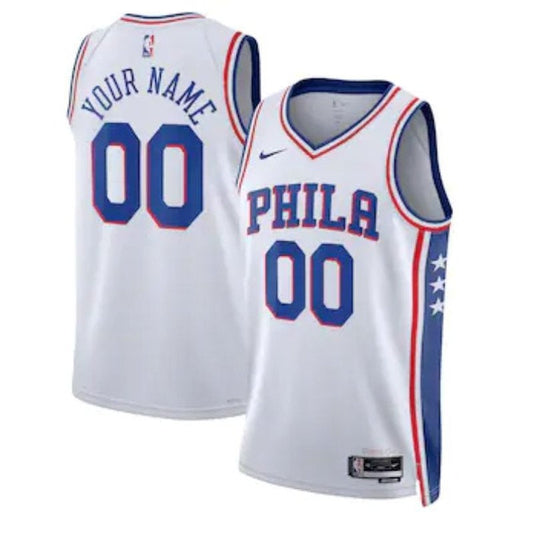 Camiseta unisex de la NBA blanca de los Philadelphia 76ers 2023 - Edición Asociación 