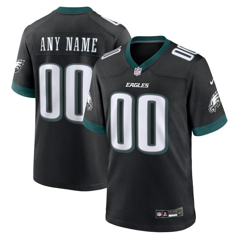 Philadelphia Eagles - Camisa de jogo personalizada alternativa da NFL - Preta 