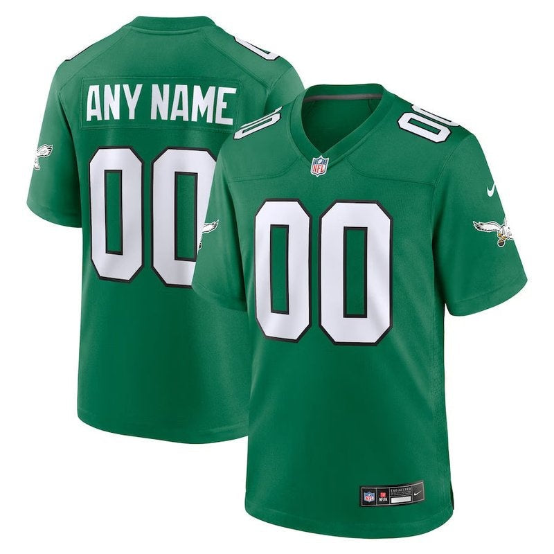 Camisa de jogo personalizada alternativa da NFL do Philadelphia Eagles - Kelly - Verde 