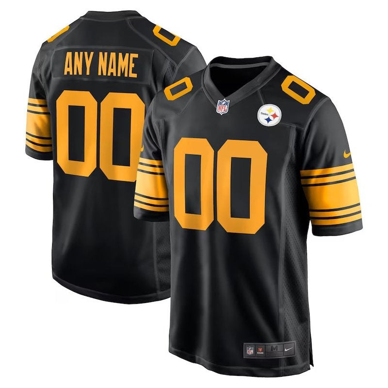 Pittsburgh Steelers - Camisa de jogo personalizada alternativa da NFL - Preta 