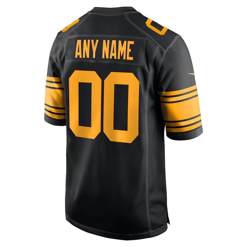 Pittsburgh Steelers - Camisa de jogo personalizada alternativa da NFL - Preta 