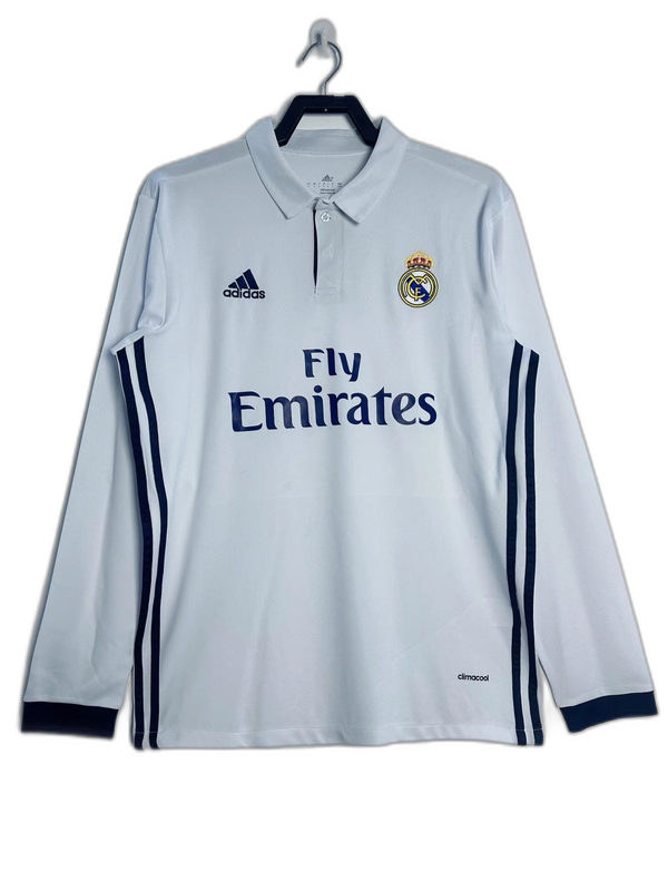 Camisa Real Madrid 16/17 I Home - Manga Longa Versão Retro