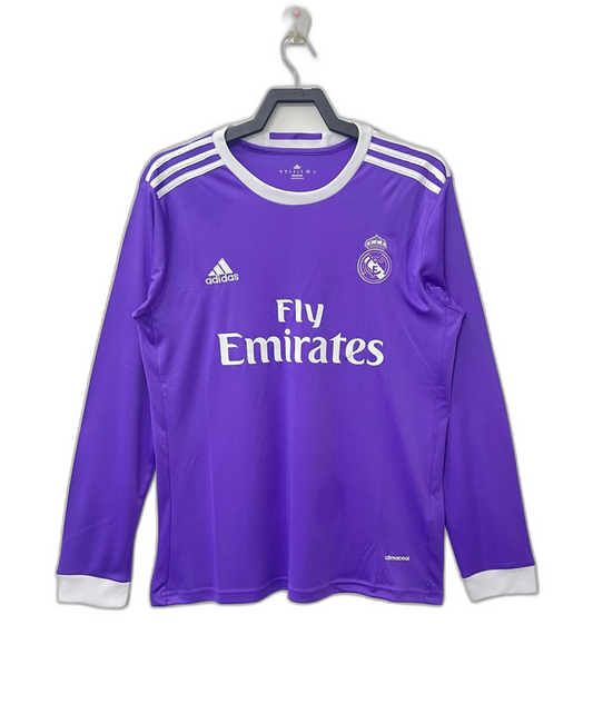 Camisa reserva do Real Madrid 16/17 II - Versão retrô de manga comprida