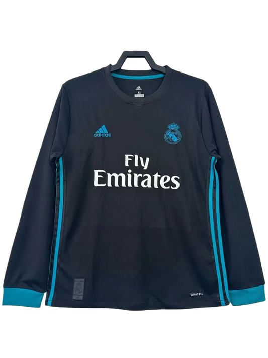 Camisa reserva do Real Madrid 17/18 II - Versão retrô de manga comprida