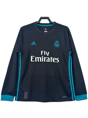 Camisa reserva do Real Madrid 17/18 II - Versão retrô de manga comprida
