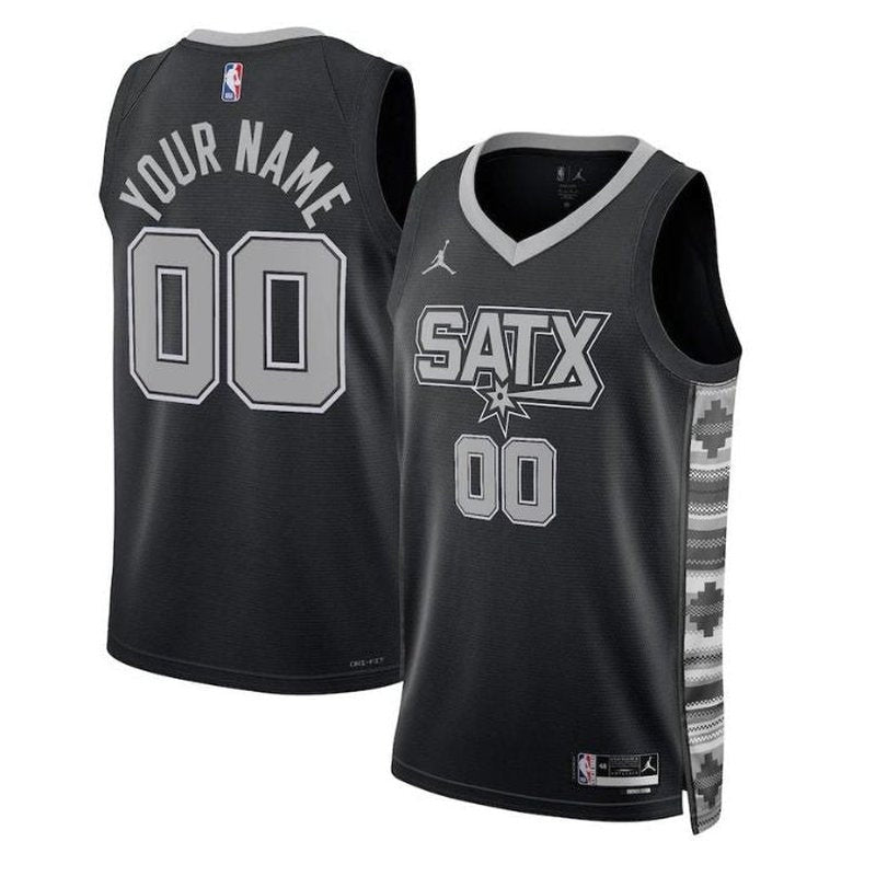 Camisa San Antonio Spurs NBA Unissex 2023 - Edição Statement - Preta 
