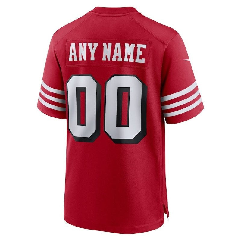 San Francisco 49ers - Camisa alternativa personalizada para jogo da NFL Scarlet 