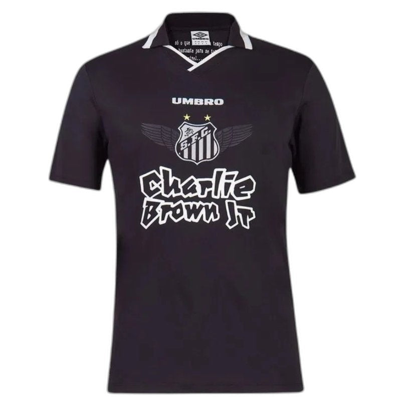 Camiseta negra de Charlie Brown Jr. de Santos (versión para aficionados) 