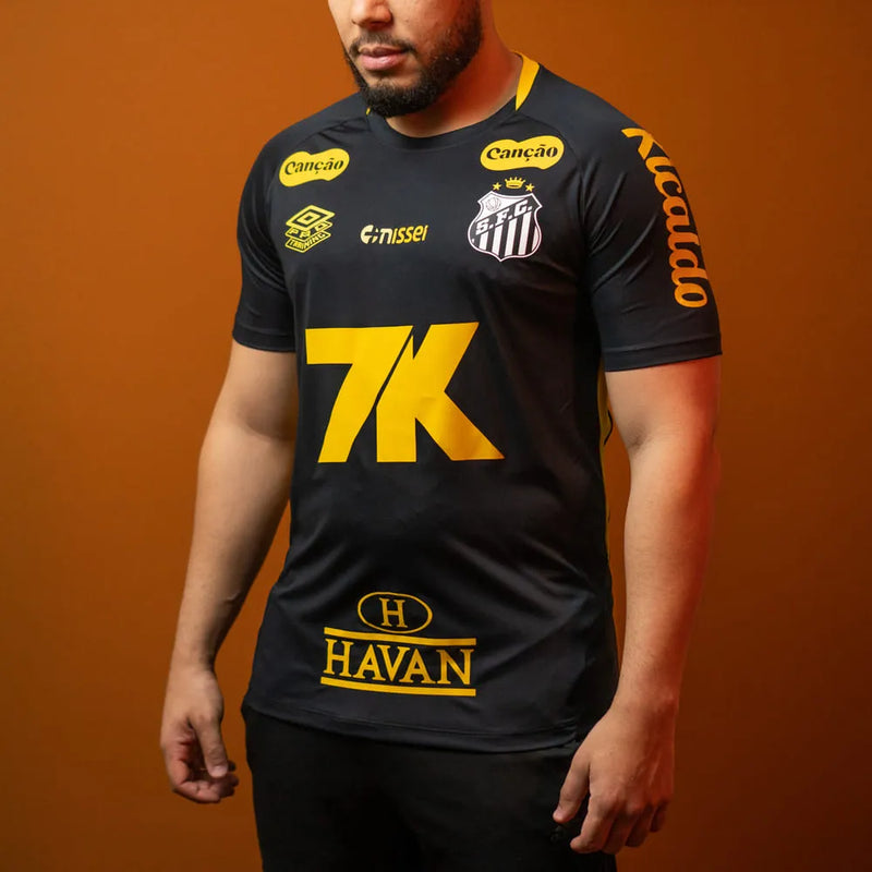 Santos Training 2025 All Sponsors Black/Yellow - Jersey
