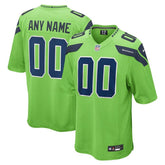 Seattle Seahawks - Camisa de jogo personalizada alternativa da NFL - Verde neon 