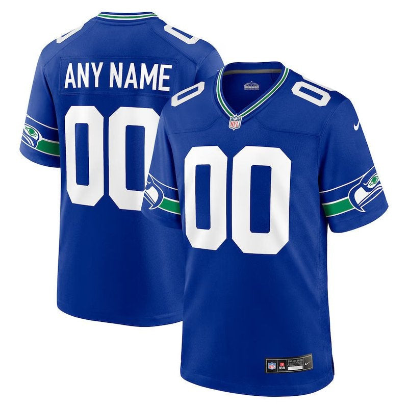 Seattle Seahawks - Camisa NFL personalizada Royal Throwback 