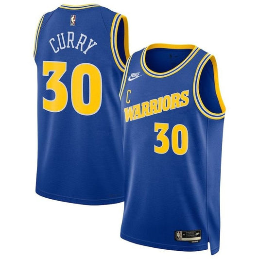 Camiseta de la NBA de Stephen Curry Golden State Warriors 2023, color azul real - Edición clásica