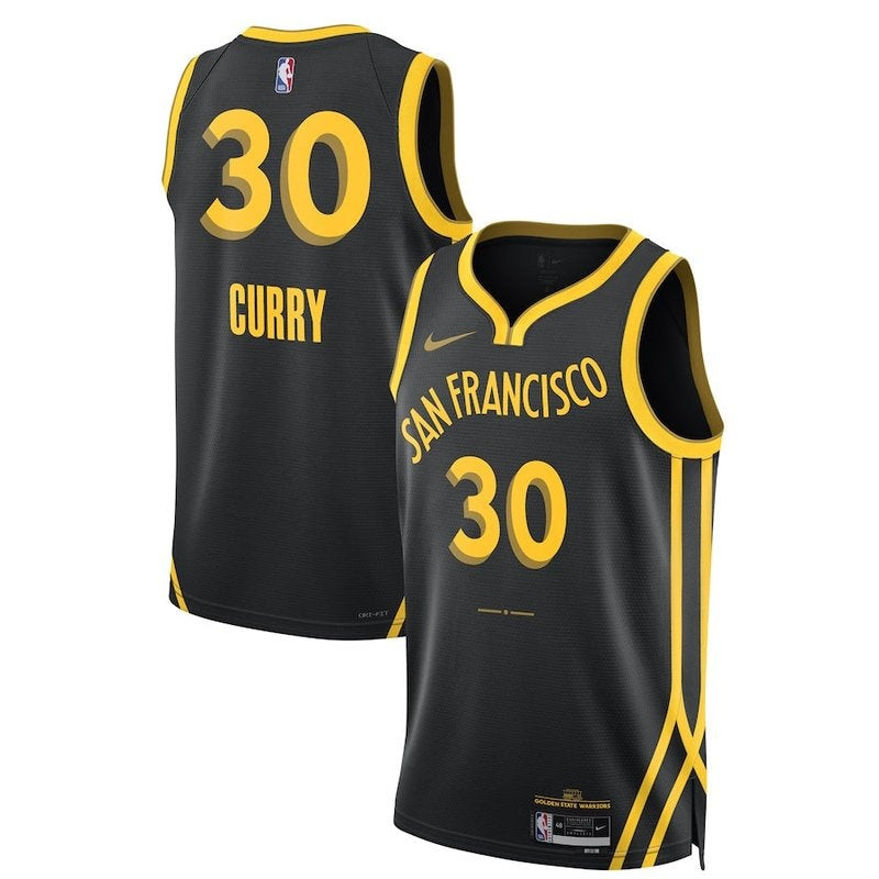 Camiseta unisex de la NBA de Stephen Curry, Golden State Warriors, 23/24, negra, edición City