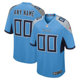 Tennessee Titans - Camisa de jogo personalizada alternativa da NFL - Azul claro 