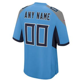 Tennessee Titans - Camisa de jogo personalizada alternativa da NFL - Azul claro 