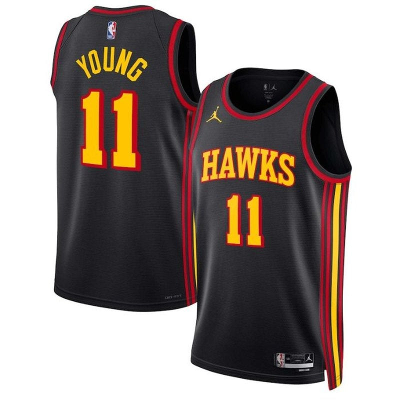 Camisa NBA Trae Young Atlanta Hawks 2023 Statement Edition - Preta 