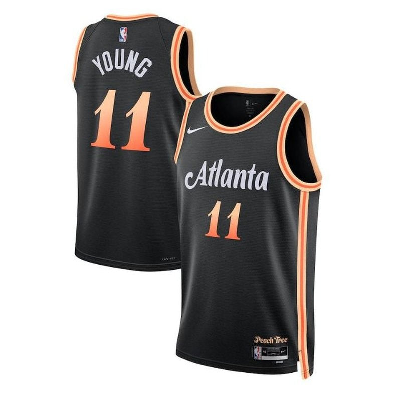 Camisa NBA Trae Young Atlanta Hawks Unissex 2023 - Edição City - Preta 