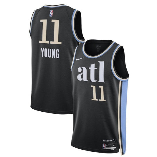 Camiseta unisex de la NBA Trae Young Atlanta Hawks 23/24 - Negra - Edición Ciudad