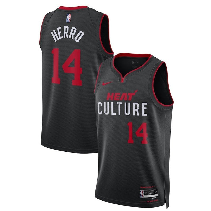 Camisa NBA Tyler Herro Miami Heat Unissex 23/24 - Preta - Edição City 