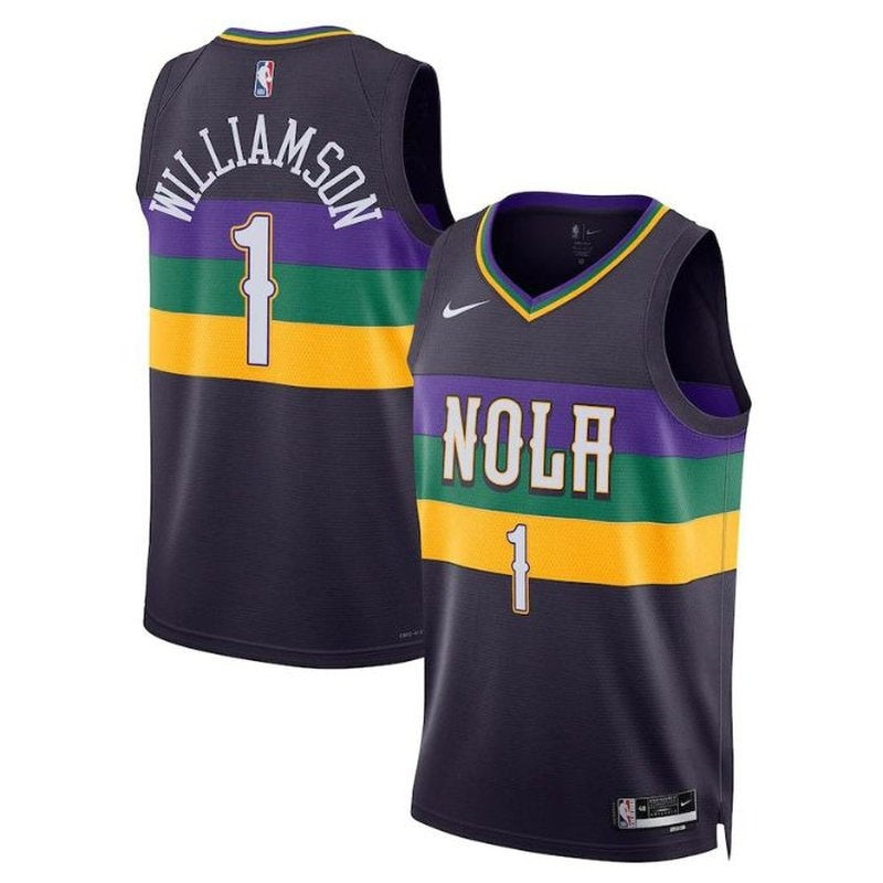Camiseta unisex de la NBA de Zion Williamson de los New Orleans Pelicans 2023 - Edición Ciudad - Morada